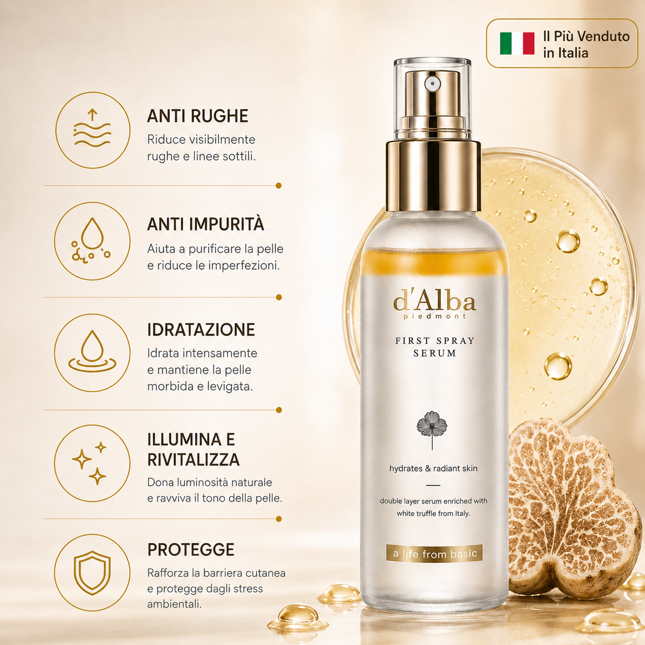 Bianco D'Alba® | Spray illuminante viso al tartufo bianco